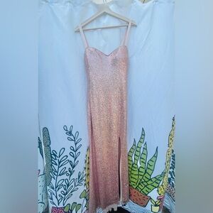 Wendye Chaitin Strapless Pink Glitter Dress